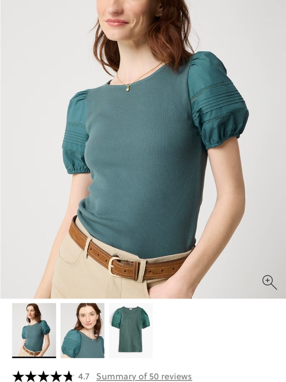 J. Crew Factory Puff-Sleeve Mixy Top
